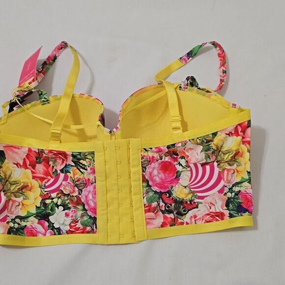 Victoria's Secret Yellow Floral Bra with Adjustable Straps - Picture 3 of 6